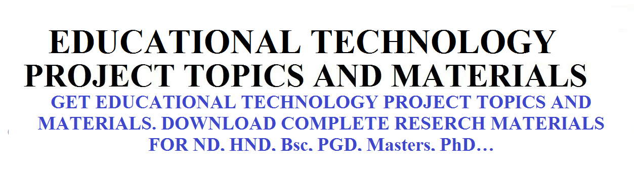 National Open University, NOUN Final Year Project Topics And Materials ...